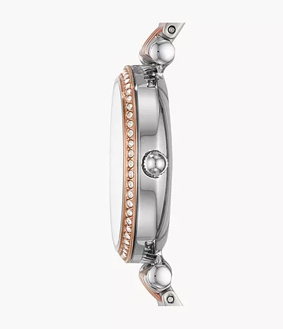 Fossil Damenuhr Carlie Mini Edelstahl Zweifarbig