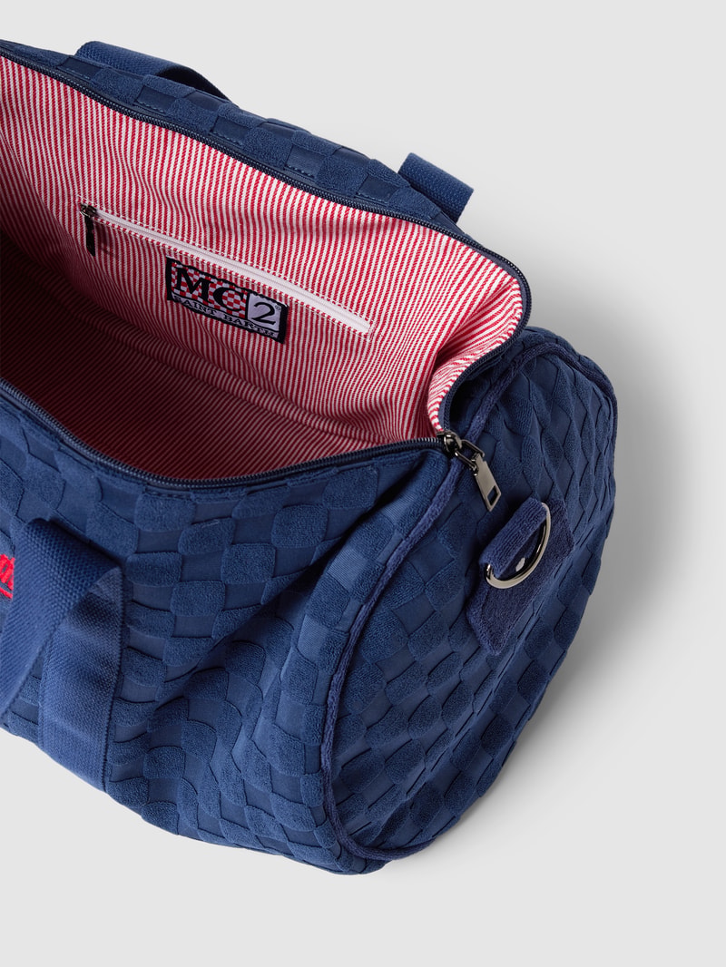 Weekender mit Allover-Muster Modell 'JETLEG ROUND' in marineblau
