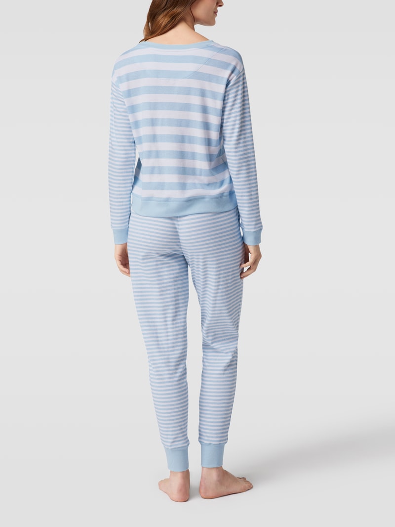 Pyjama mit Label-Print in blau