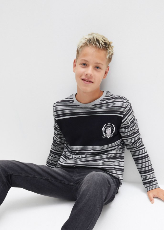 Jungen Langarmshirt mit Streifen