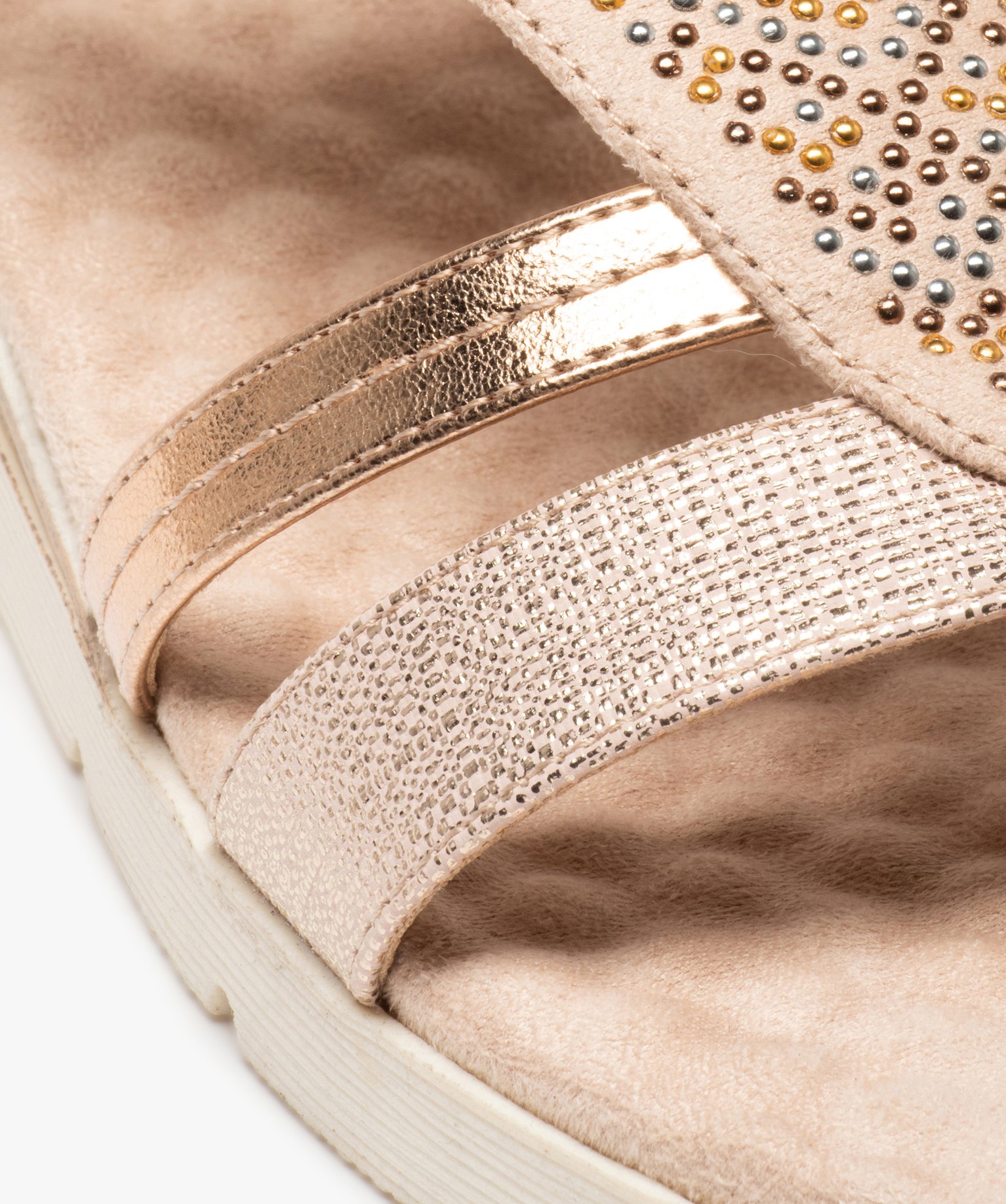 Sandales fille compensées à brides élastiquées et strass rose | GEMO