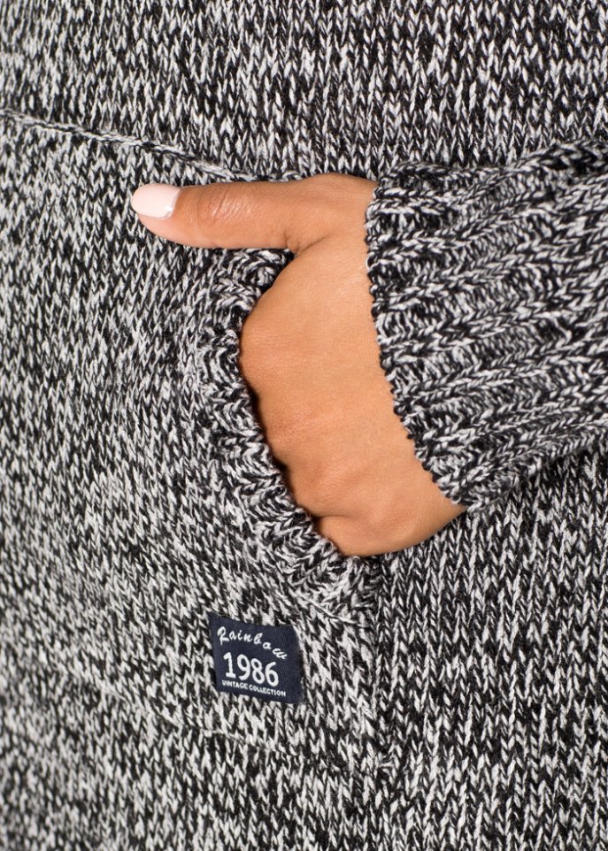 Strickkleid mit gefütterter Kapuze