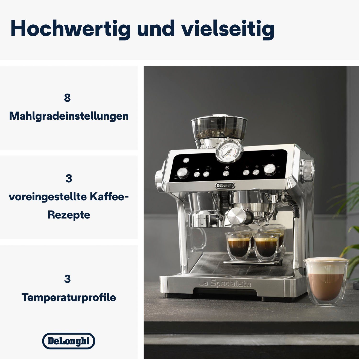 De'Longhi Espressomaschine La Specialista Prestigio EC9355.M, integriertes Mahlwerk, inkl. Selezione Espresso im Wert von UVP € 6,49