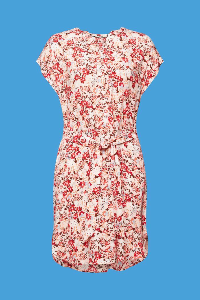 Kleid mit Gürtel und Crêpe-Effekt