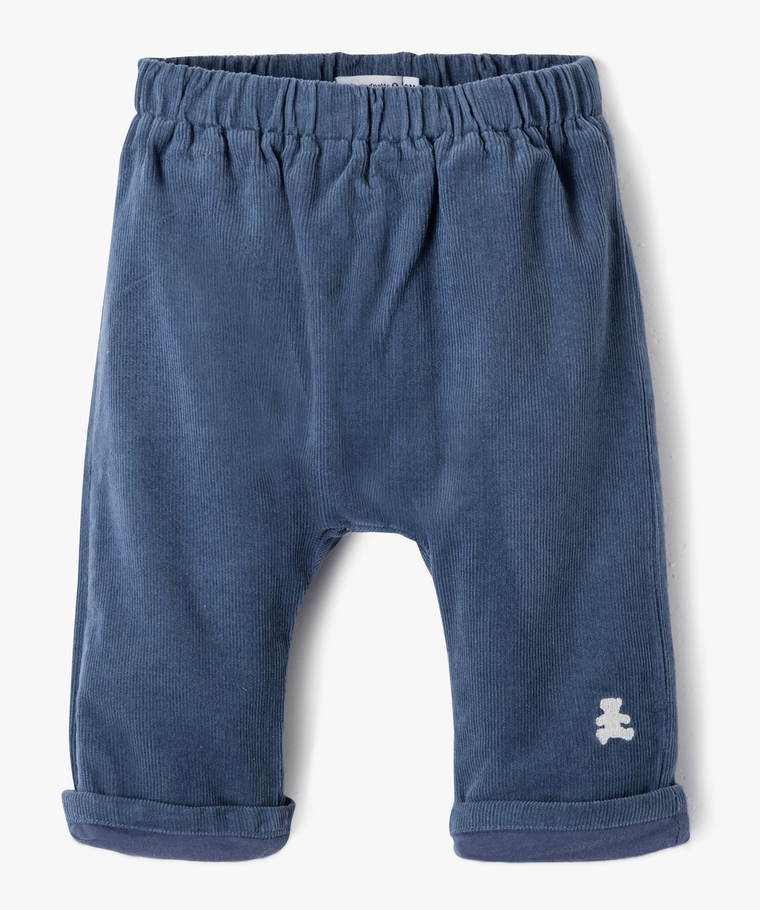 Pantalon ample en velours bébé - LuluCastagnette bleu | GEMO