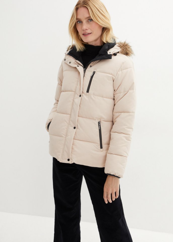 Steppjacke aus recyceltem Polyester mit Kontrastdetails