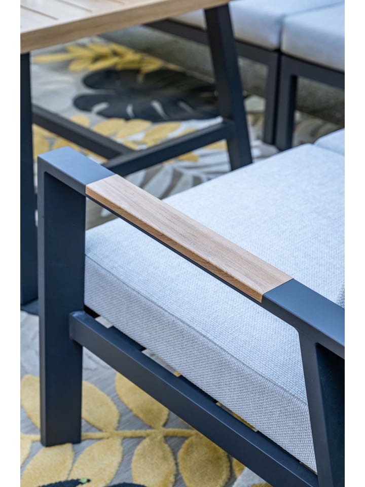 GMD Living Premium Alu Gartenmöbel Sitzgruppe ELATI, Dining Lounge mit Teakholz Optik günstig kaufen onesize