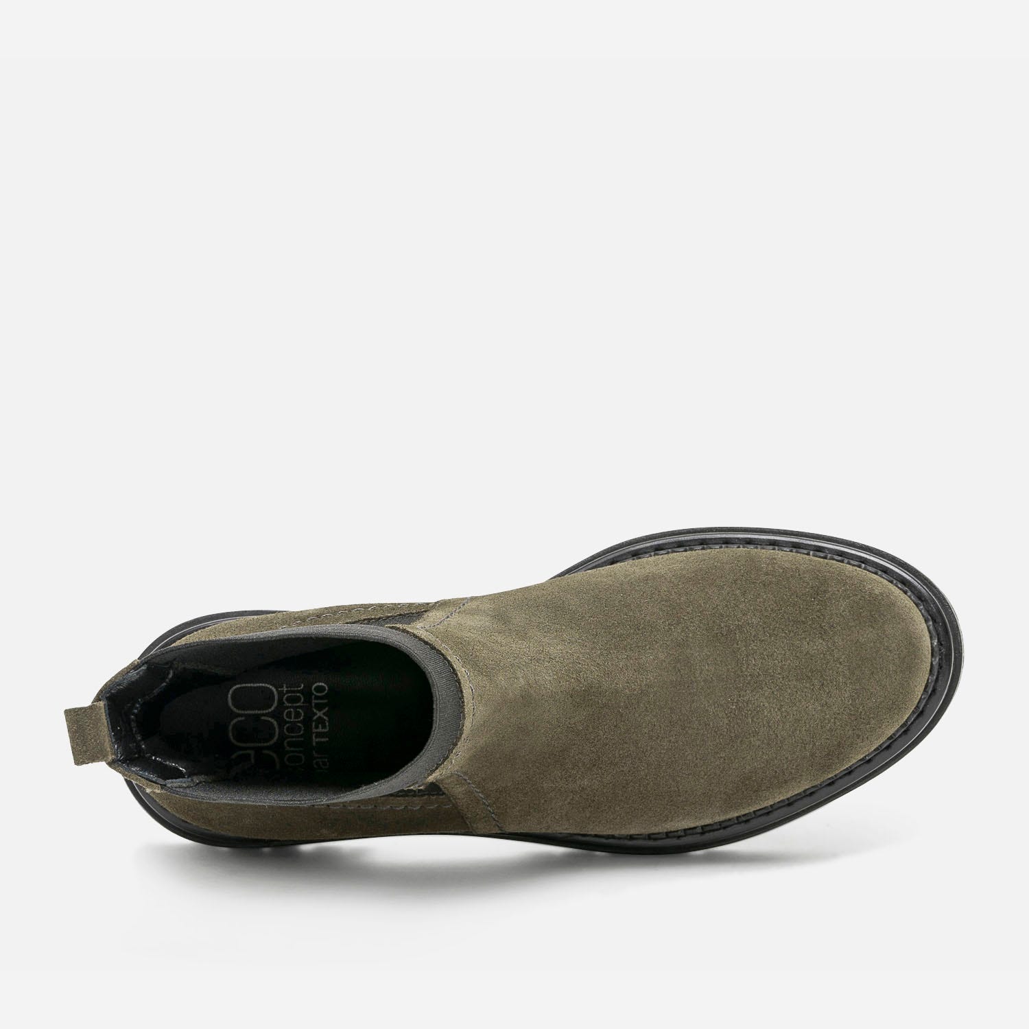 Chelsea boots TEXTO kaki éco-conçu en cuir velours