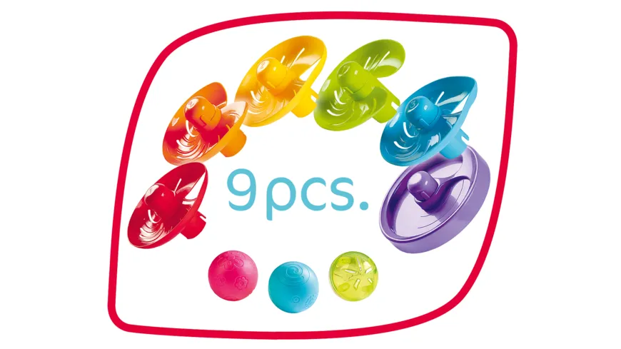 Simba - ABC - Regenbogen Kugelturm, 5 Ebenen, 1 Standfläche, 2 farbige Bälle, 1 transparenter Ball mit Glöckchen