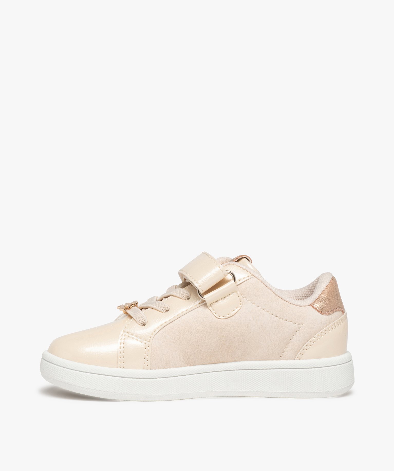 Baskets fille à détails brillants et vernis – LuluCastag... beige | GEMO