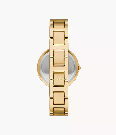 Fossil Outlet Set Uhr Karli 3-Zeiger-Werk goldfarben Armband