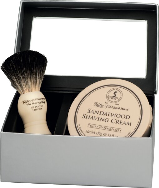 Taylor of Old Bond Street Sandalwood Gift Box Pure Badger Rasierset