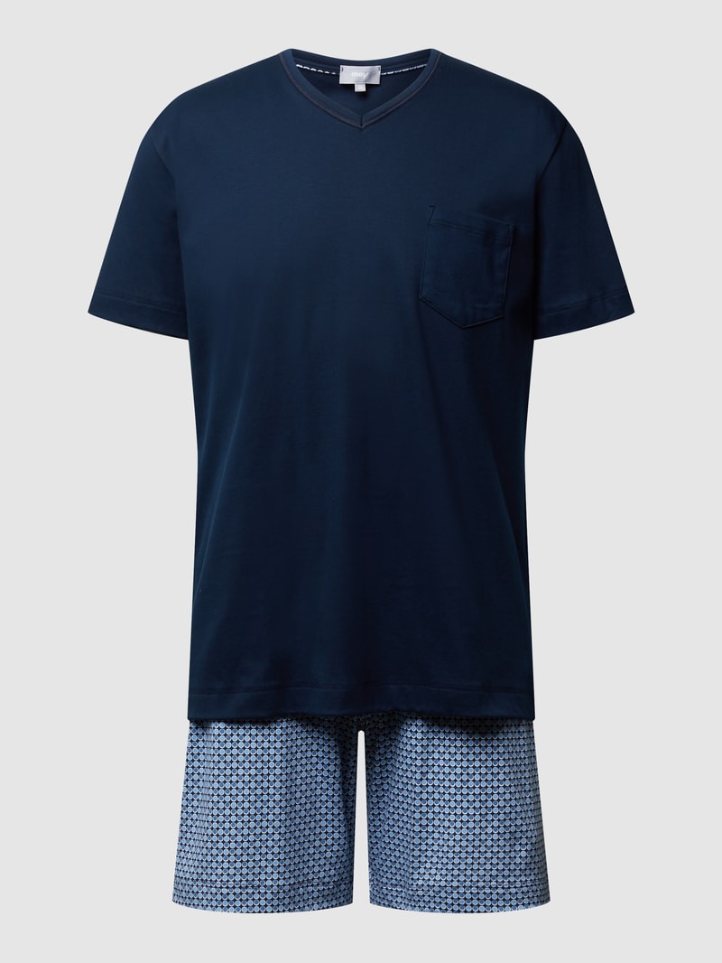 Regular Fit Pyjama aus Baumwolle in dunkelblau