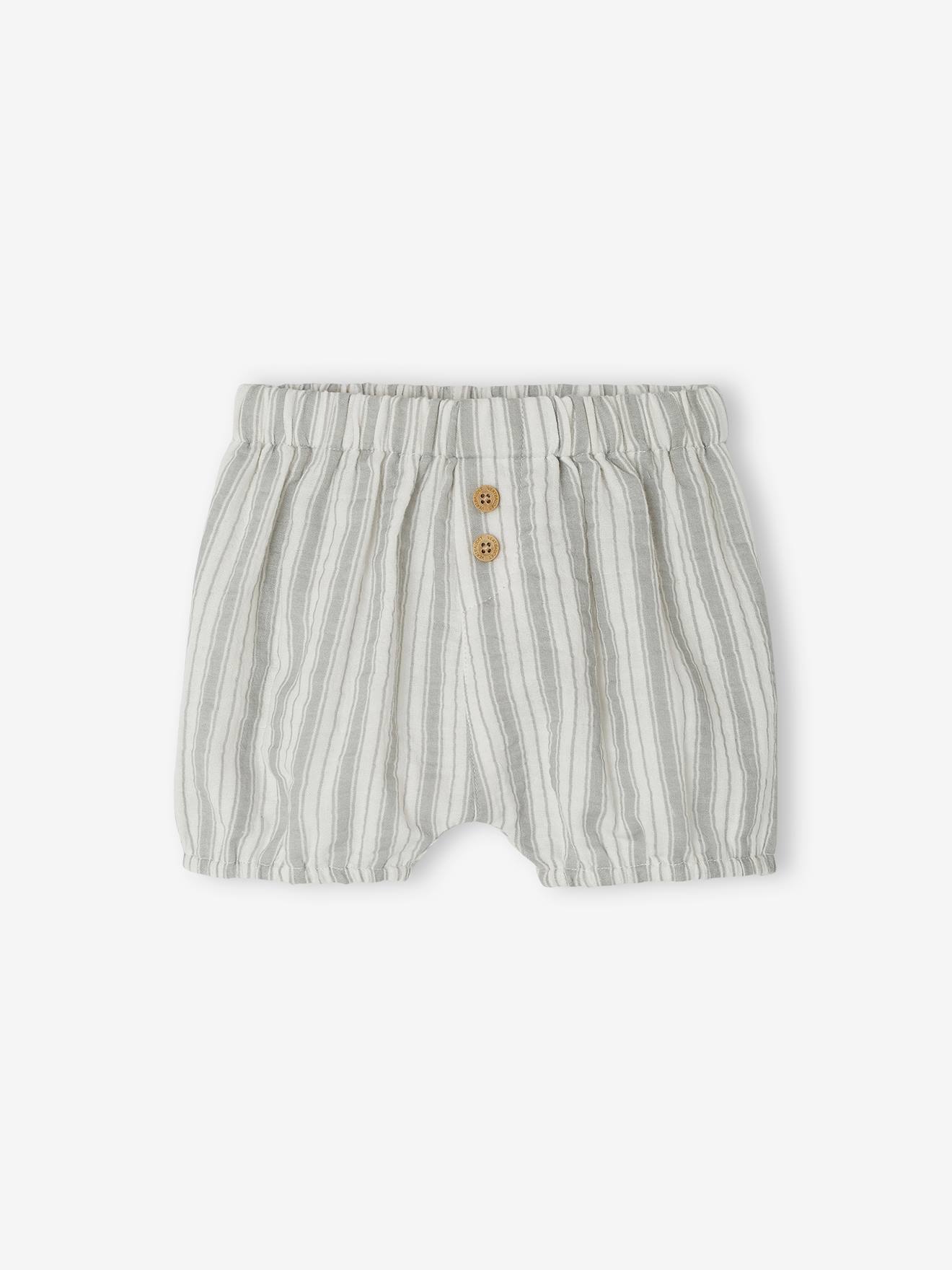 Vertbaudet 2er-Pack Baby Shorts aus Musselin - wollweiß