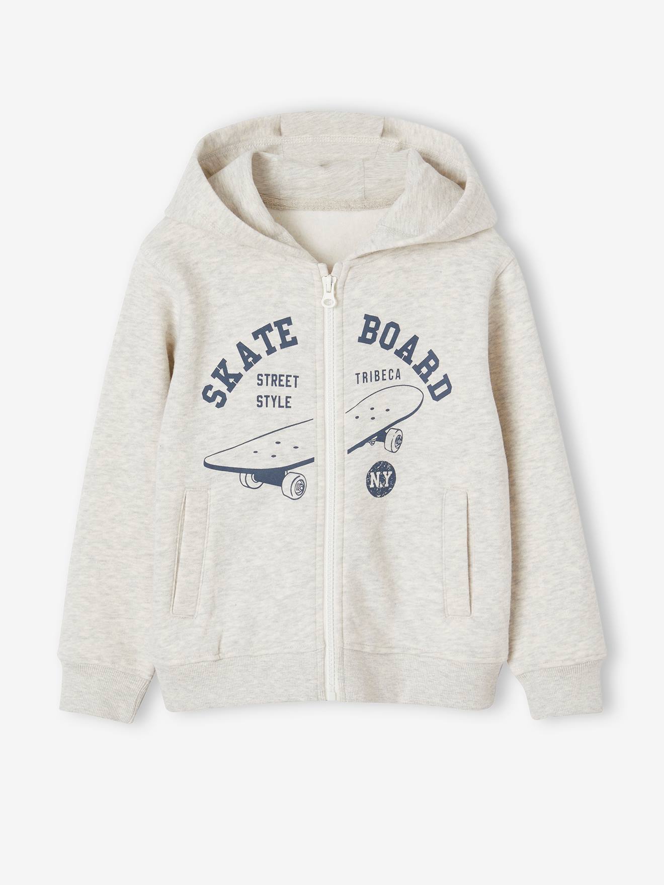 Vertbaudet Jungen Kapuzensweatjacke, Skater BASIC Oeko-Tex - graublau