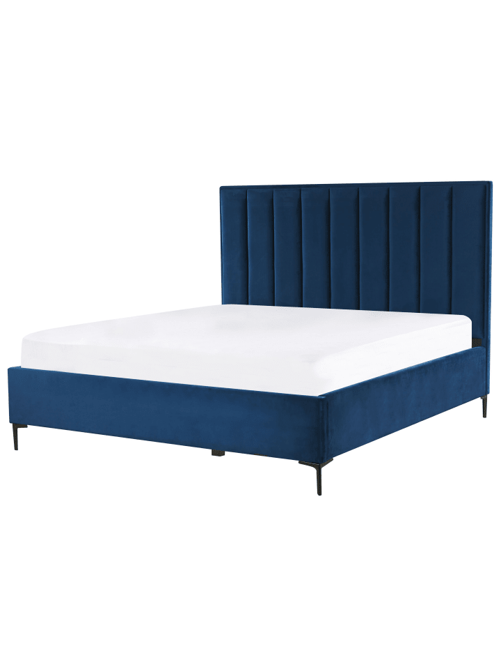 Beliani Schlafzimmer Set SEZANNE in Blau/Schwarz - (W) 190 x (H) 142  x (L) 215  cm günstig kaufen onesize