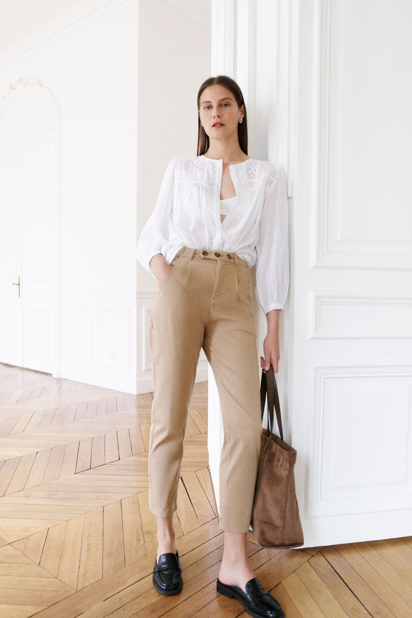 pantalon roma jaune femme