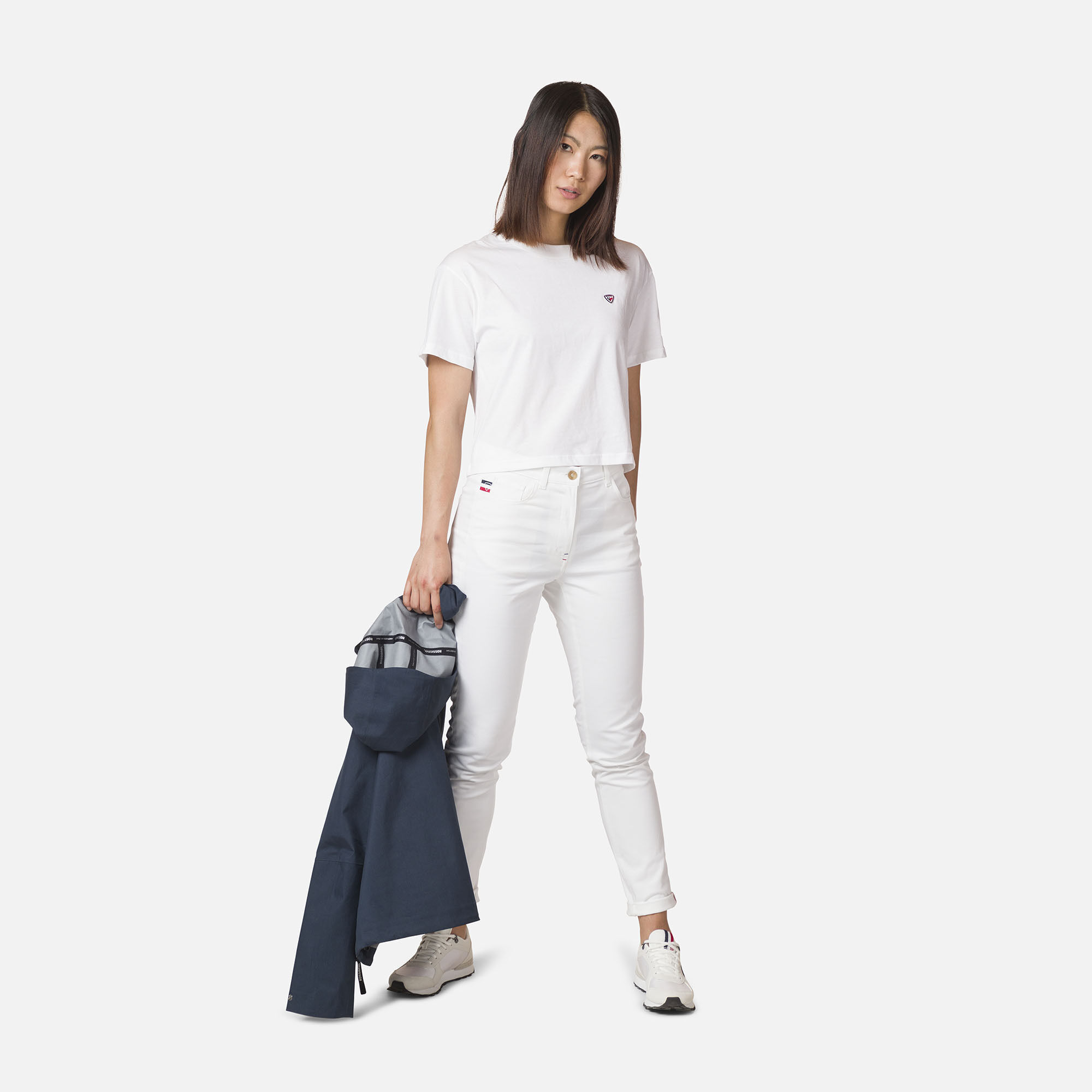 Pantalon slim en coton bio femme