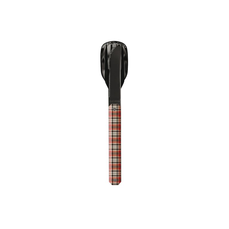 Akinod Magnetic Straight Cutlery 12H34 Black Mirror Tartan Bleu