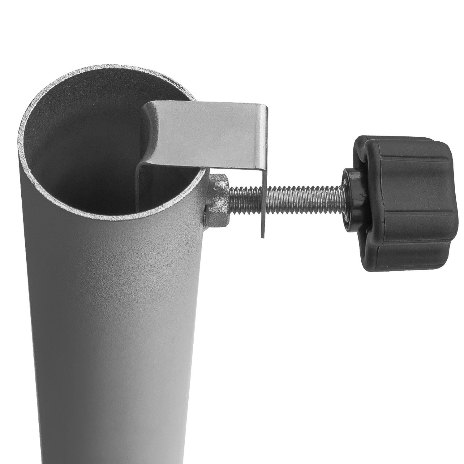 Delschen Betonschirmständer Sonnenschirmständer für Balkon Stahl Silber bis 40 mm Stamm 23 kg