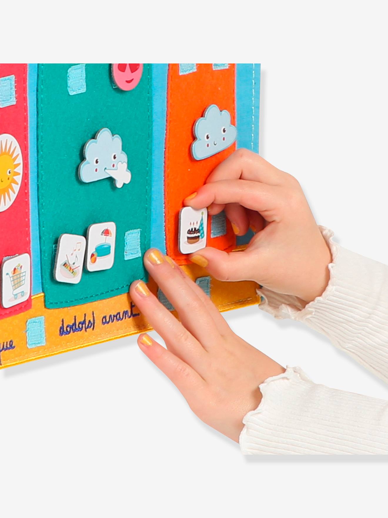 Ludi Kinder Lerntafel aus Stoff LUDI, Wochentage & Wetter - blau