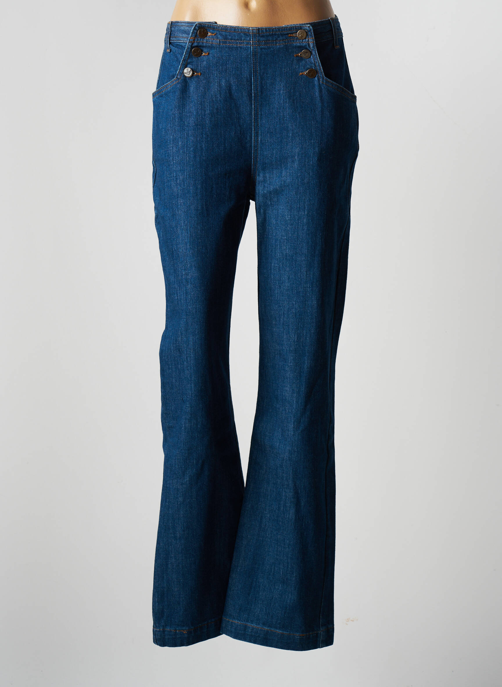 King Louie Jean Flare Femme couleur bleu