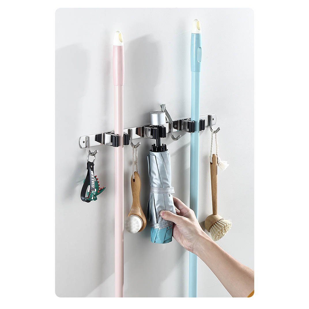 Runxizhou Wandhaken Besenhalterung Wand 3 Halter 4 HakenSchwerlast Gerätehalter, (1-St)