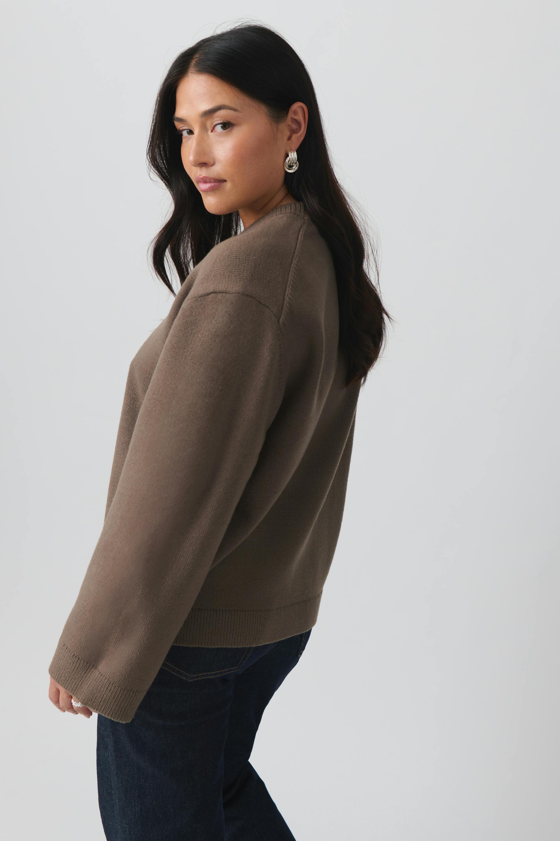 Knitted crew neck sweater