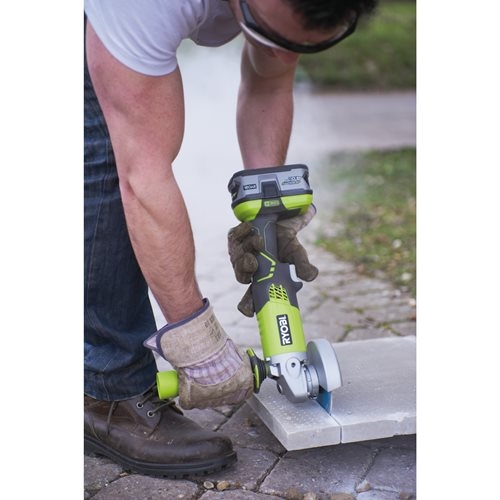 Amoladora angular inalámbrica Ryobi 5133004301 R18AG-140S de 18 V, 115 mm, 1 batería de 4,0 Ah.