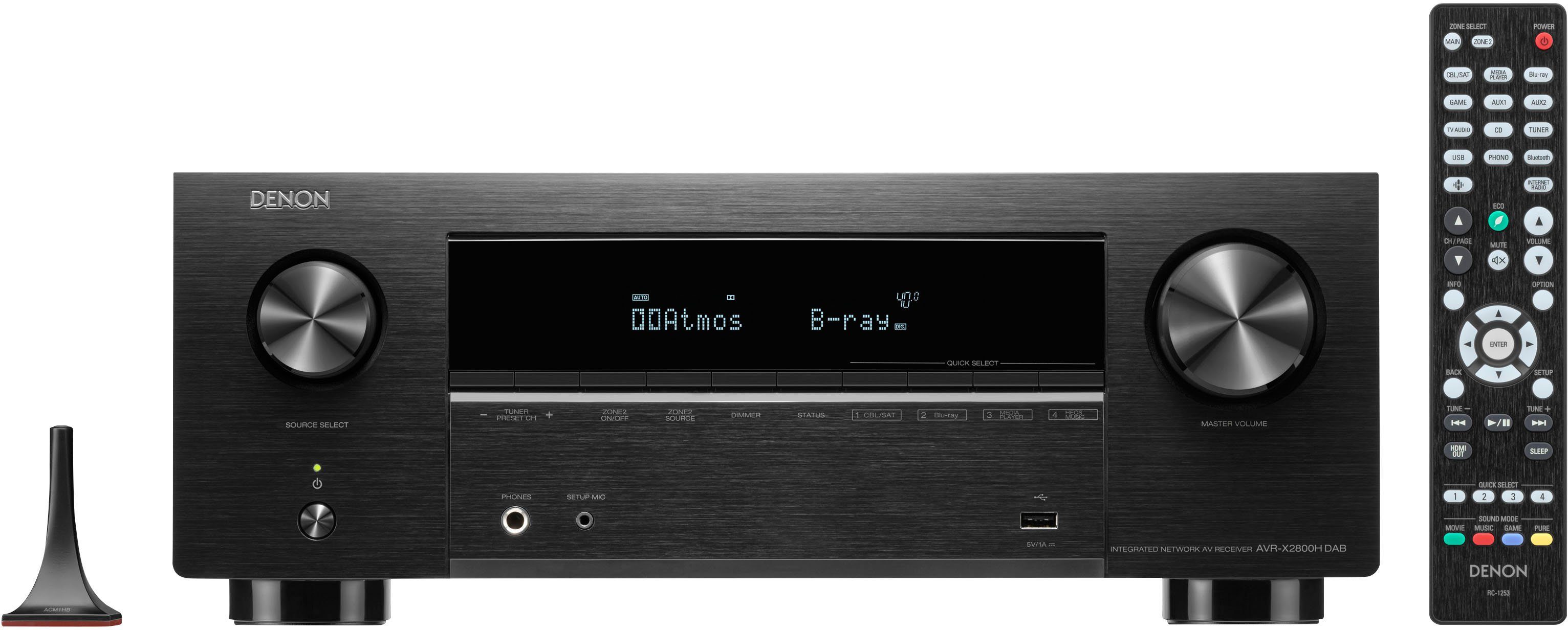 Denon AVR-X2800H DAB 7.2 AV-Receiver (Bluetooth, LAN (Ethernet), WLAN, mit DAB)