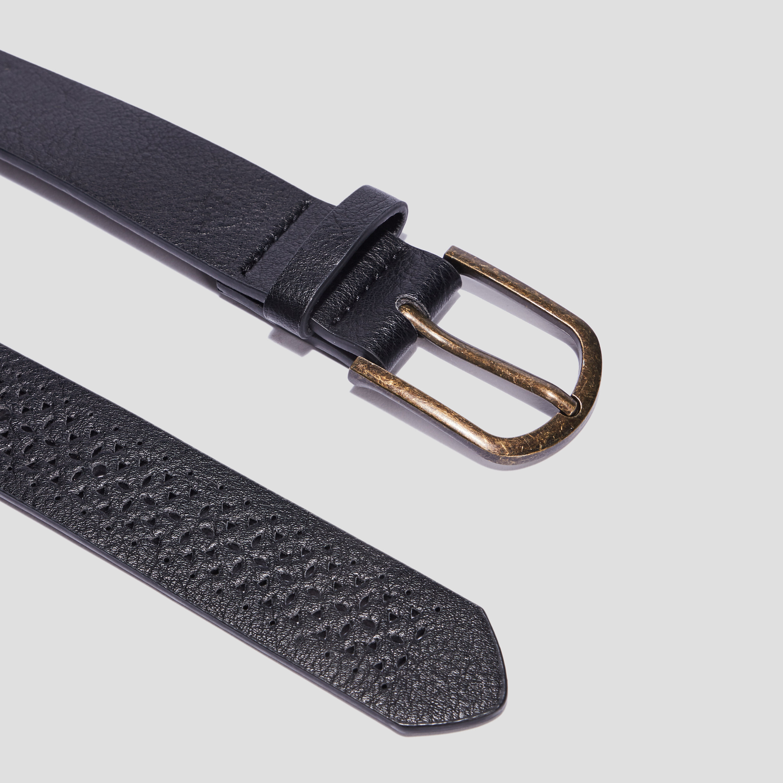 Ceinture perforée noir femme | La Halle