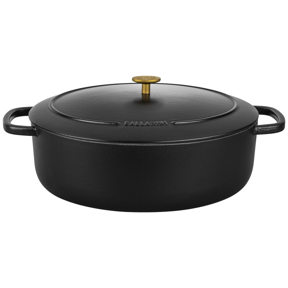 Cocotte 37 cm, oval, Schwarz, Gusseisen