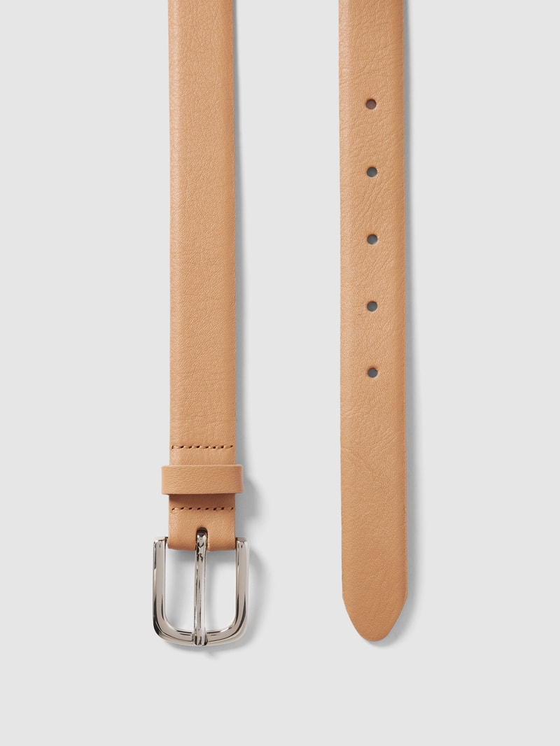 Ledergürtel mit Dornschließe in beige