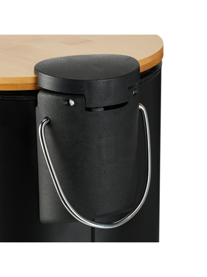 relaxdays Mülleimer Bad in Schwarz - 3 l günstig kaufen onesize