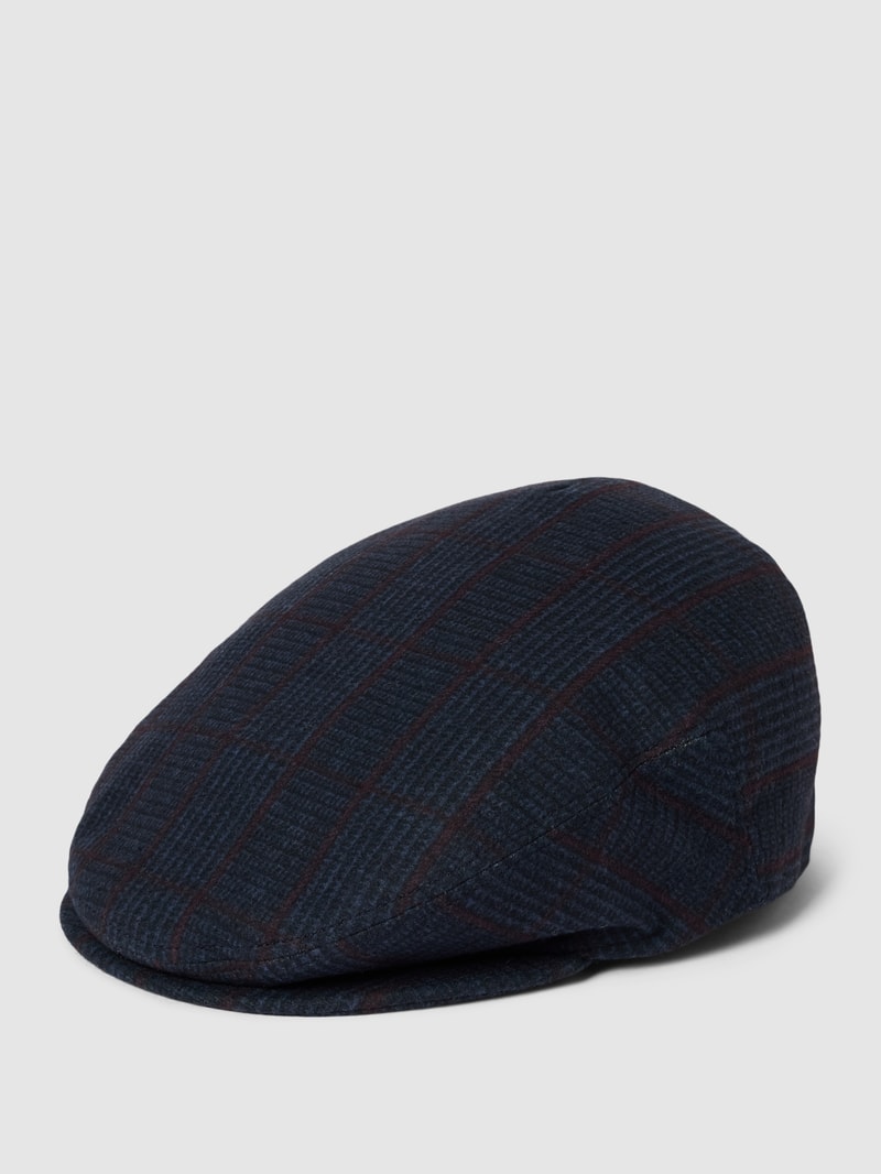 Schiebermütze mit Allover-Muster Modell 'Gatsby' in marineblau
