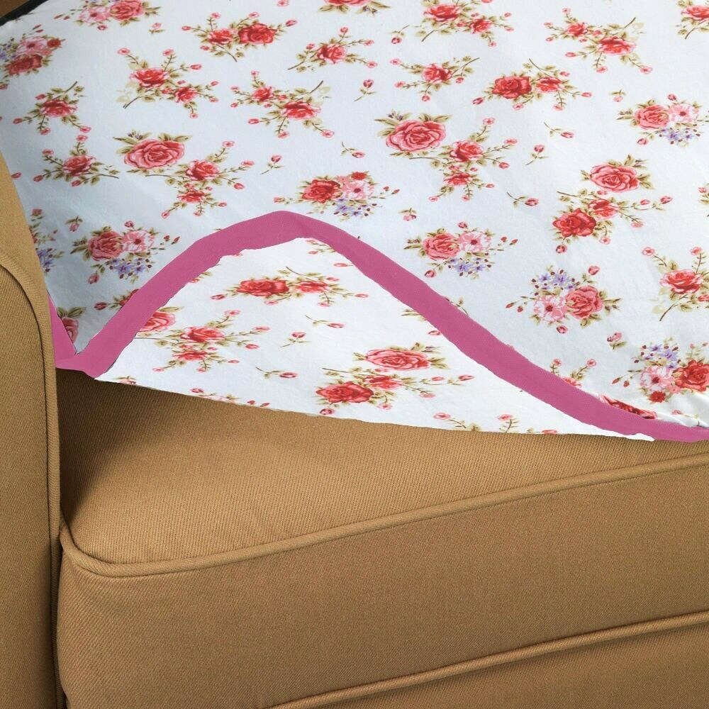 WENKO Inkontinenz-Sitzauflage 2-er Set Sitzbezug Stuhlauflage, Floral Stuhlkissen Sitzkissen, 100% Baumwolle