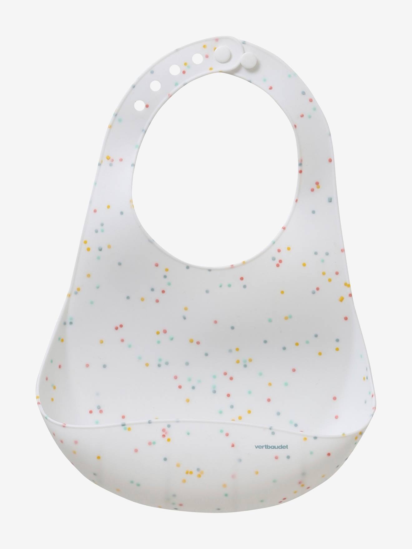 Bavoir avec récupérateur en silicone bleu jean