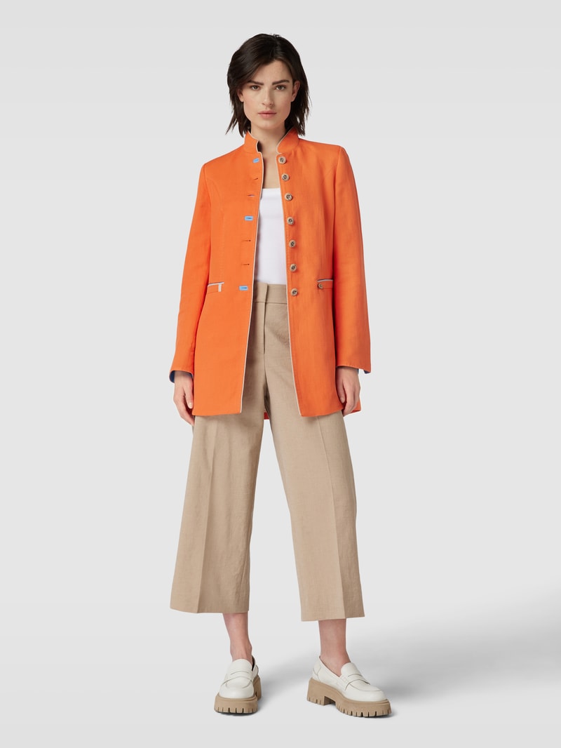 Blazer mit Stehkragen in orange
