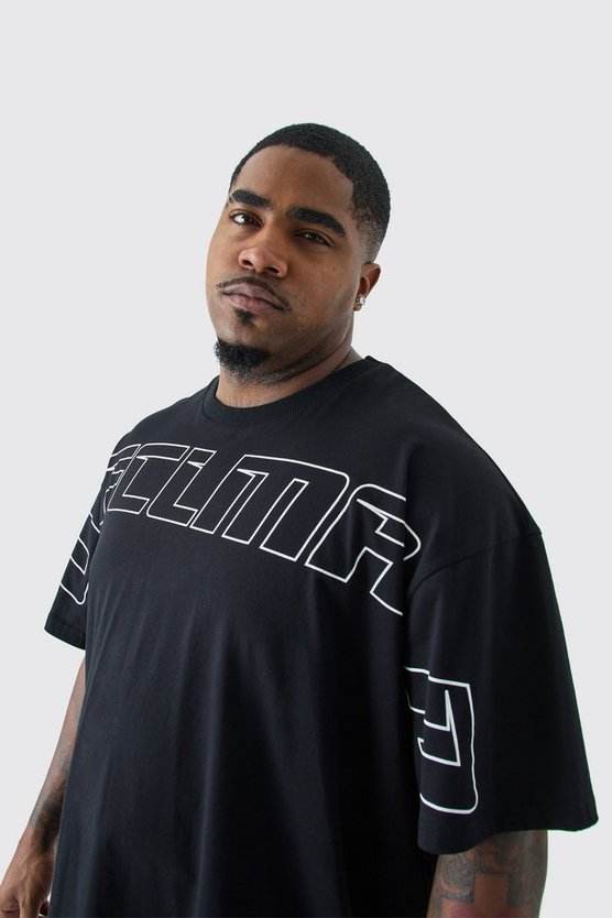 Plus Oversize Official Man T-Shirt mit Teddy-Print