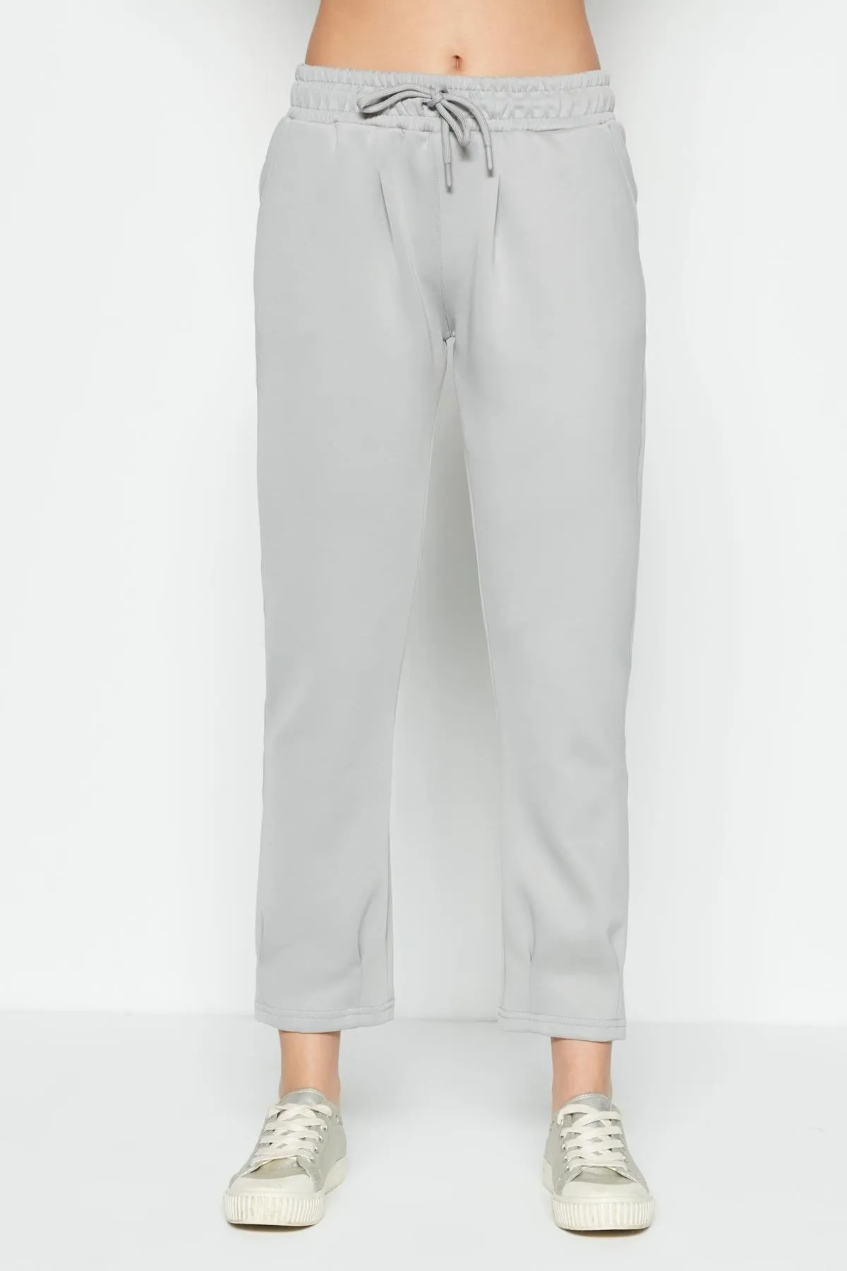 C&City  Jogginghose mit Falten an Taille und Bein 810 Grau