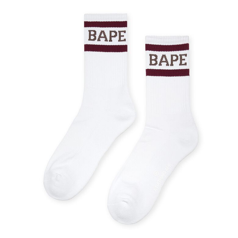 A Bathing Ape Bape Socks burgundy