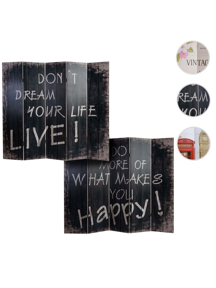 MCW Foto-Paravent im Shabby-Look, 180x200cm, Spruch günstig kaufen onesize