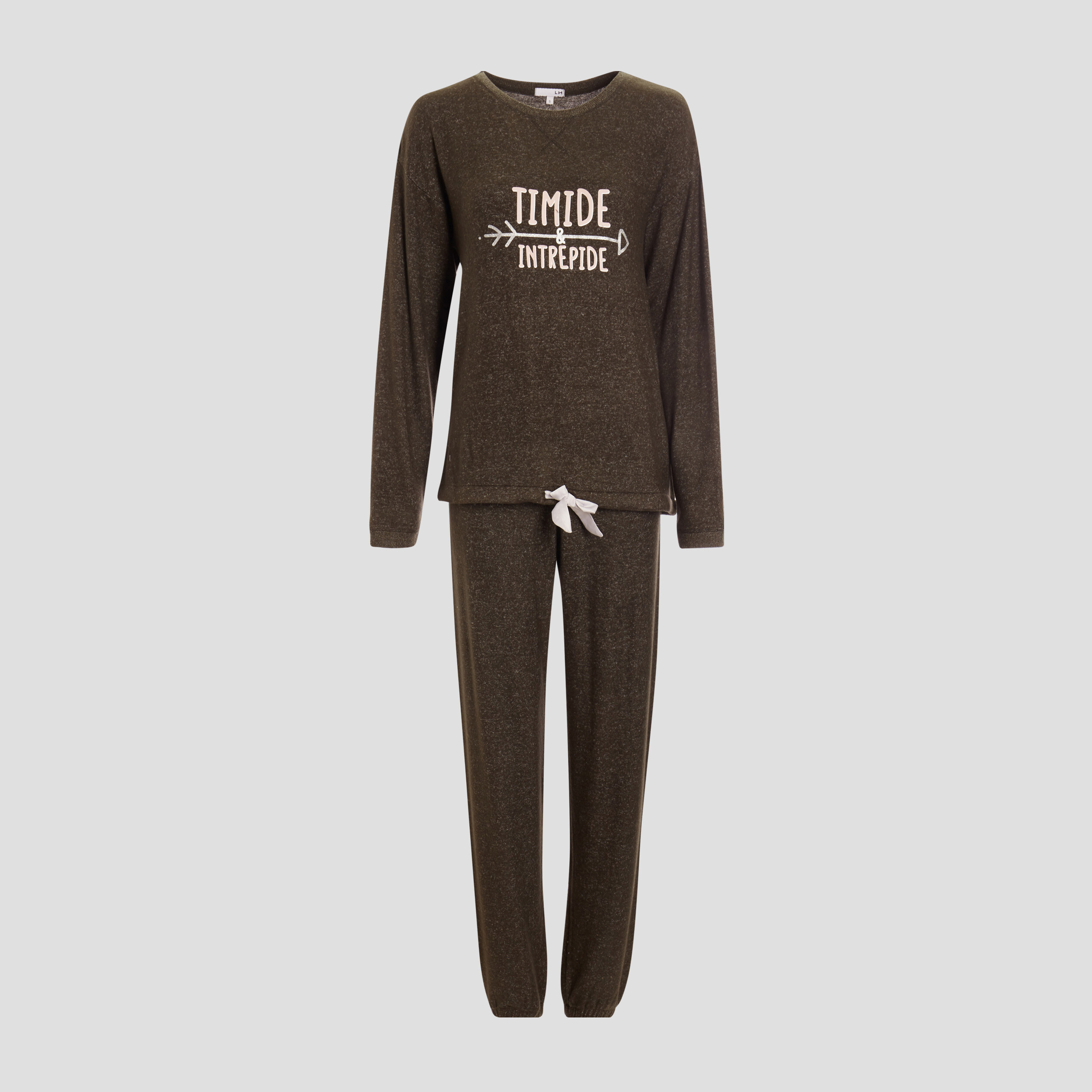 Ensemble pyjama 2 pièces gris foncé femme | La Halle