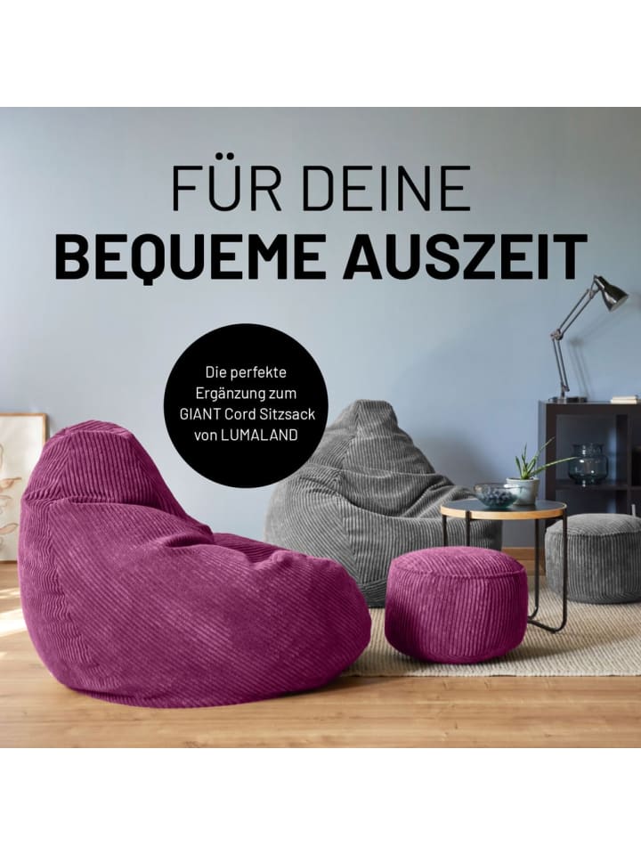 Lumaland LUMALAND Sitzsack Pouf Cord - Weinrot günstig kaufen onesize