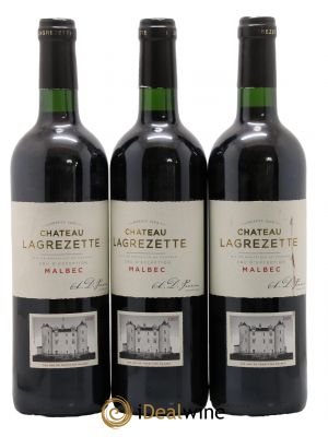 Cahors Château Lagrezette Alain Dominique Perrin  2007 - Lot de 3 Bouteilles