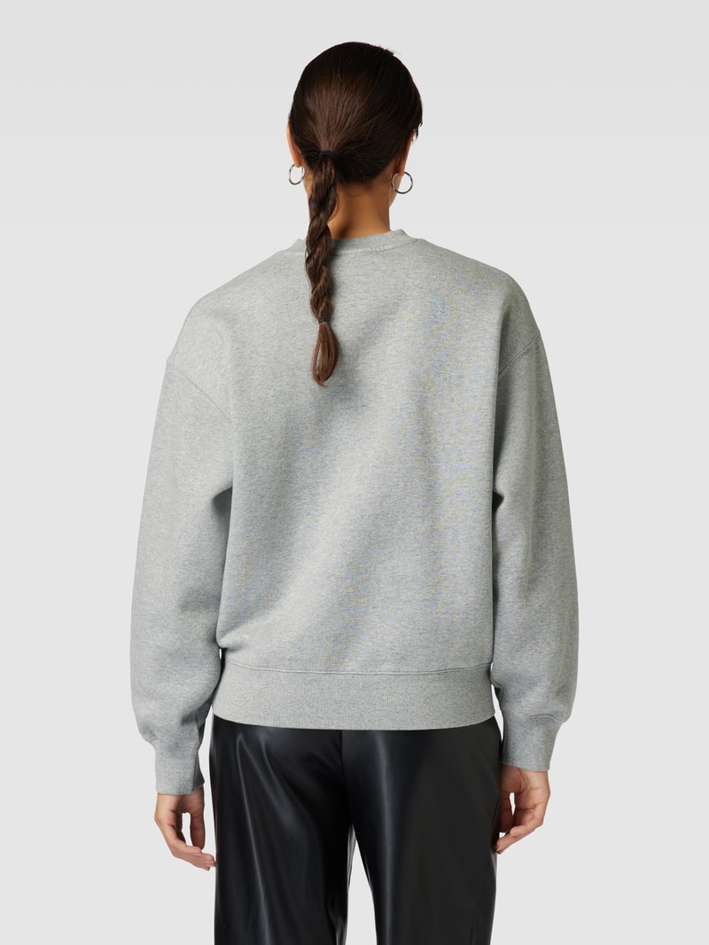 Oversized Sweatshirt mit Label-Print Modell 'BUBBLES' in hellgrau meliert