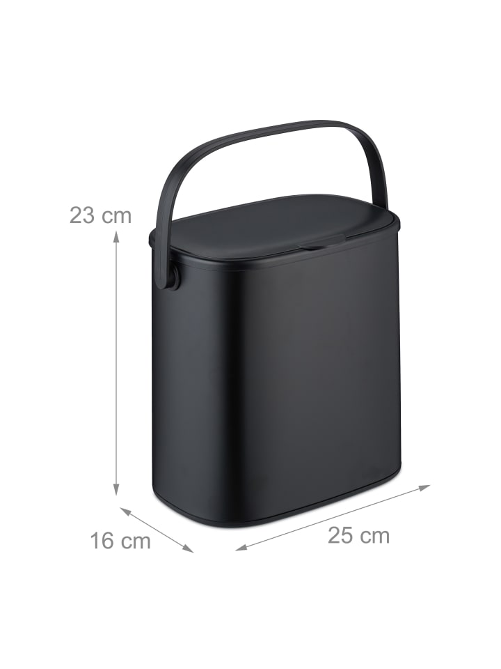 relaxdays Mülleimer in Schwarz - 5 l günstig kaufen onesize