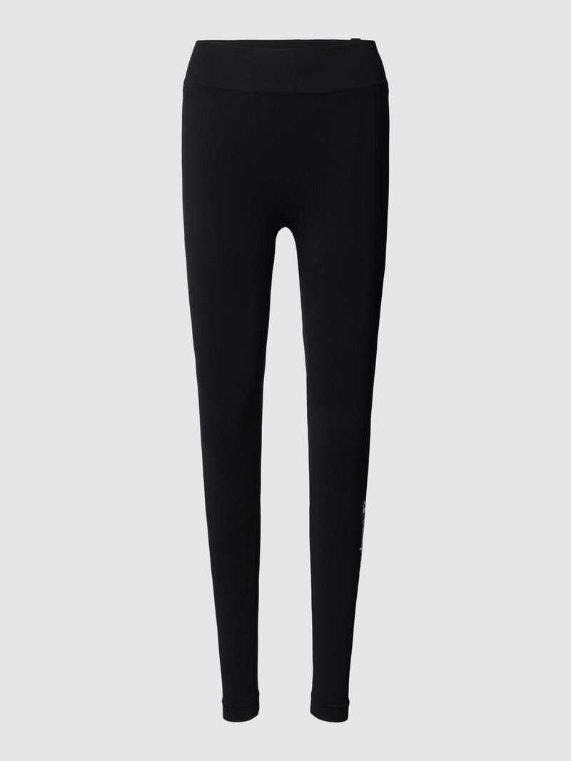 Sportleggings mit breitem Bund Modell 'PERFORMANCE' in schwarz