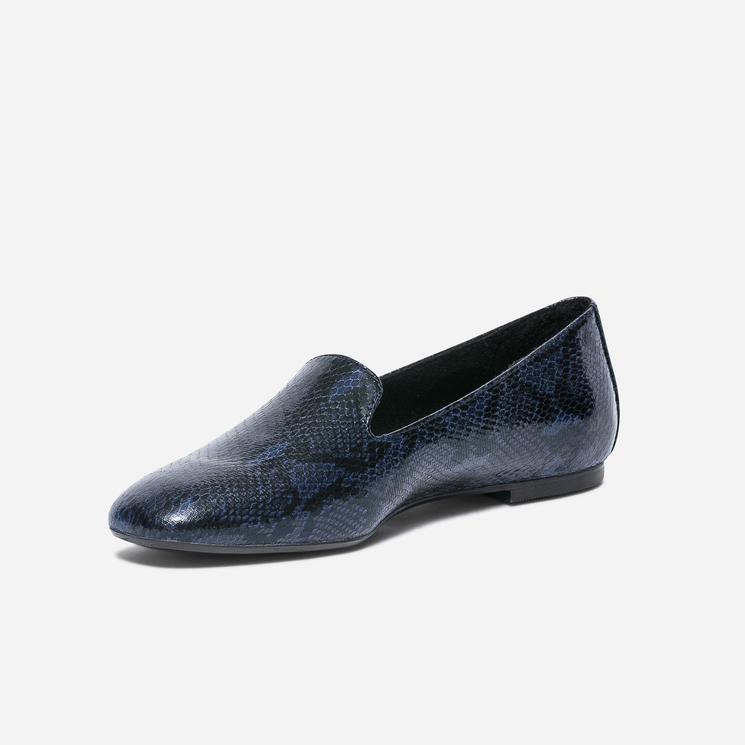 Slipper bleu foncé effet python