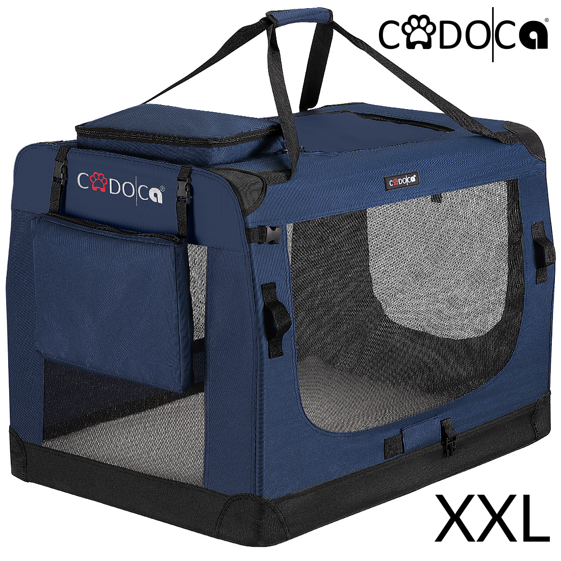 Casaria Cadoca® Tiertransportbox XXL 90x61x65cm navyblau